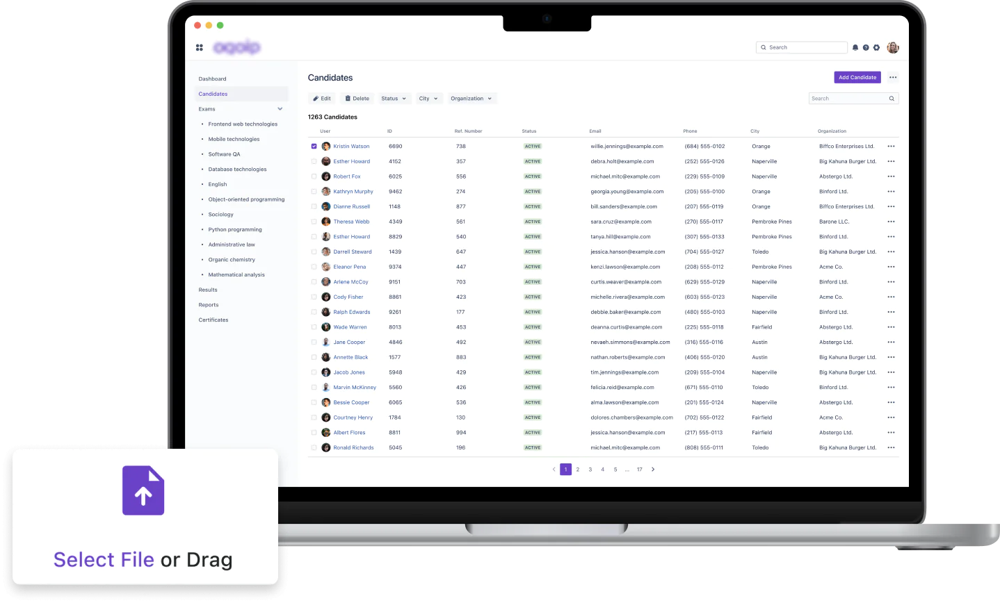 Certification platform project mockup